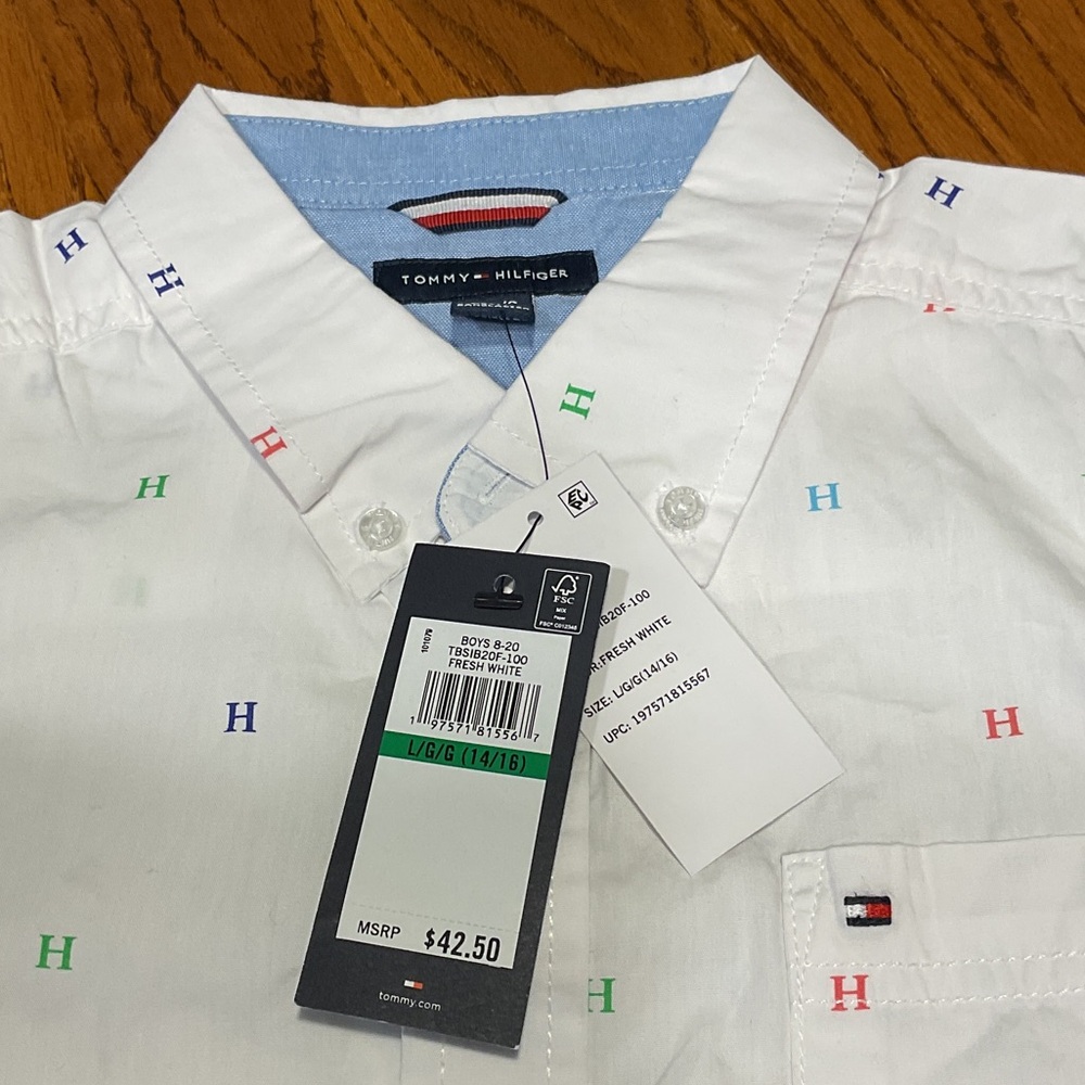 Tommy Hilfiger White Shirt with Colorful Lettering